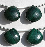 Malachite Gemstone Heart Briolette