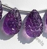 Amethyst Carved Flat Pear