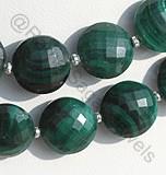 Malachite Gemstone Faceted Coin