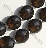 Smoky Quartz Gemstone  Coin