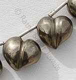 Pyrite Chubby Heart Plain Beads