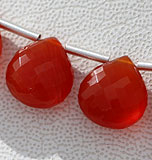 Carnelian Gemstone  Heart Briolette