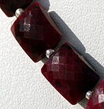 Dyed Ruby Faceted Rectangles