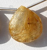 Golden Rutilated Quartz  Heart Briolette