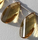 Honey Quartz Gemstone Twisted Flat Pear