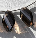 Smoky Quartz Gemstone  Twisted Flat Pear