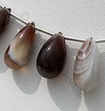 Botswana Agate Gemstone Tear Drops Plain