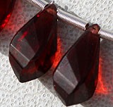 Garnet Gemstone Twisted Tear Drops