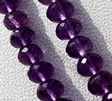Amethyst Gemstone Beads Faceted Rondelle