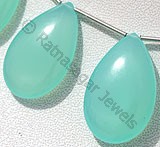 Dyed Blue Chalcedony  Flat Pear Plain