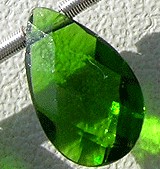 Chrome Diopside  Flat Pear Briolette